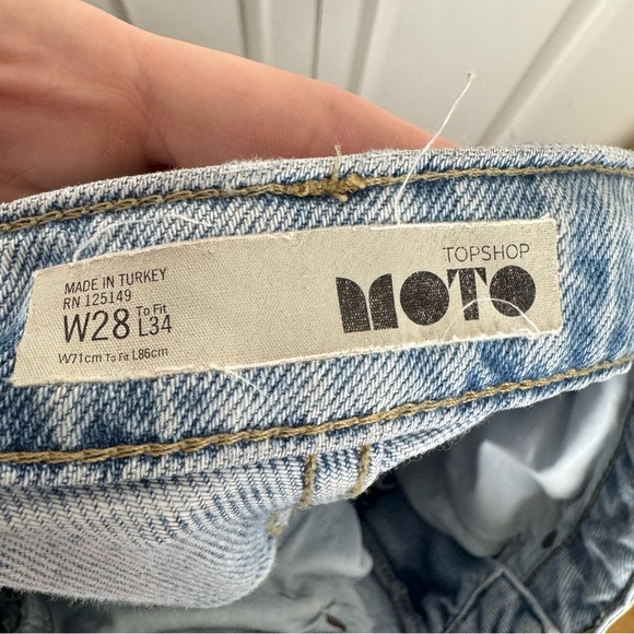 Topshop Light Blue Straight Leg Women's Jeans - Picture 10 of 11